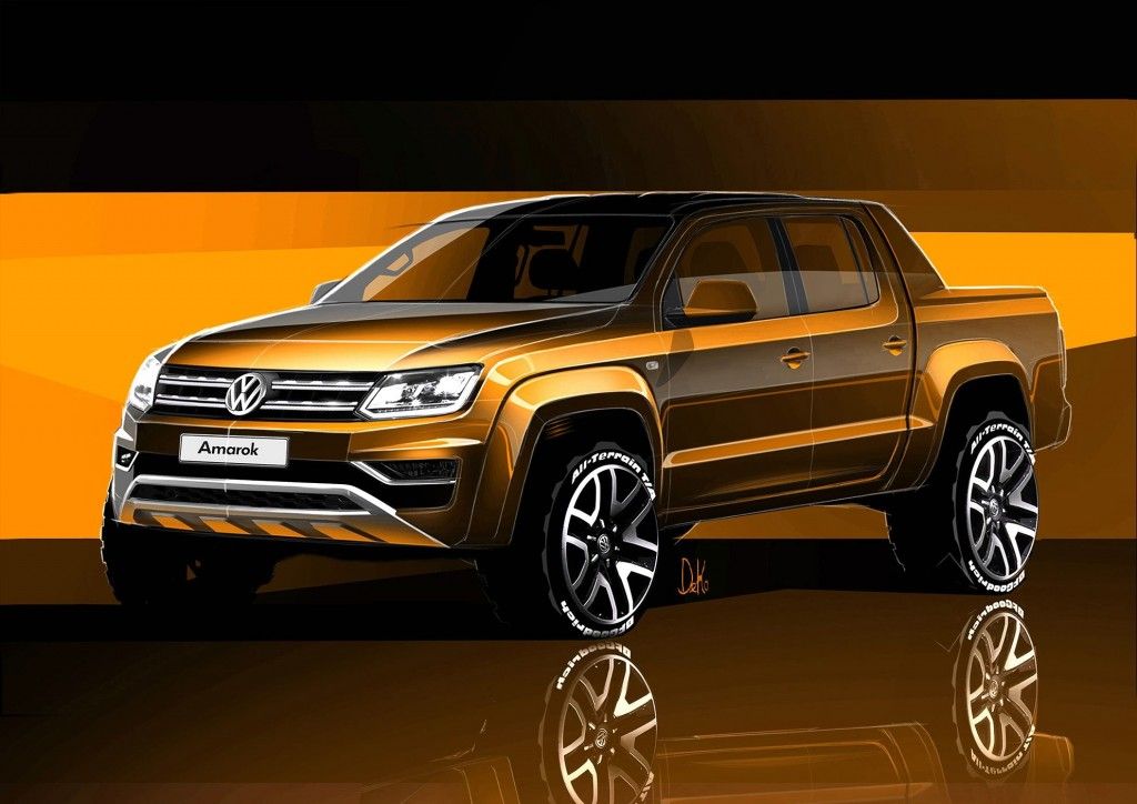 Amarok erhält das aktuelle Volkswagen Design 1 Amarok_Skizze_Front
