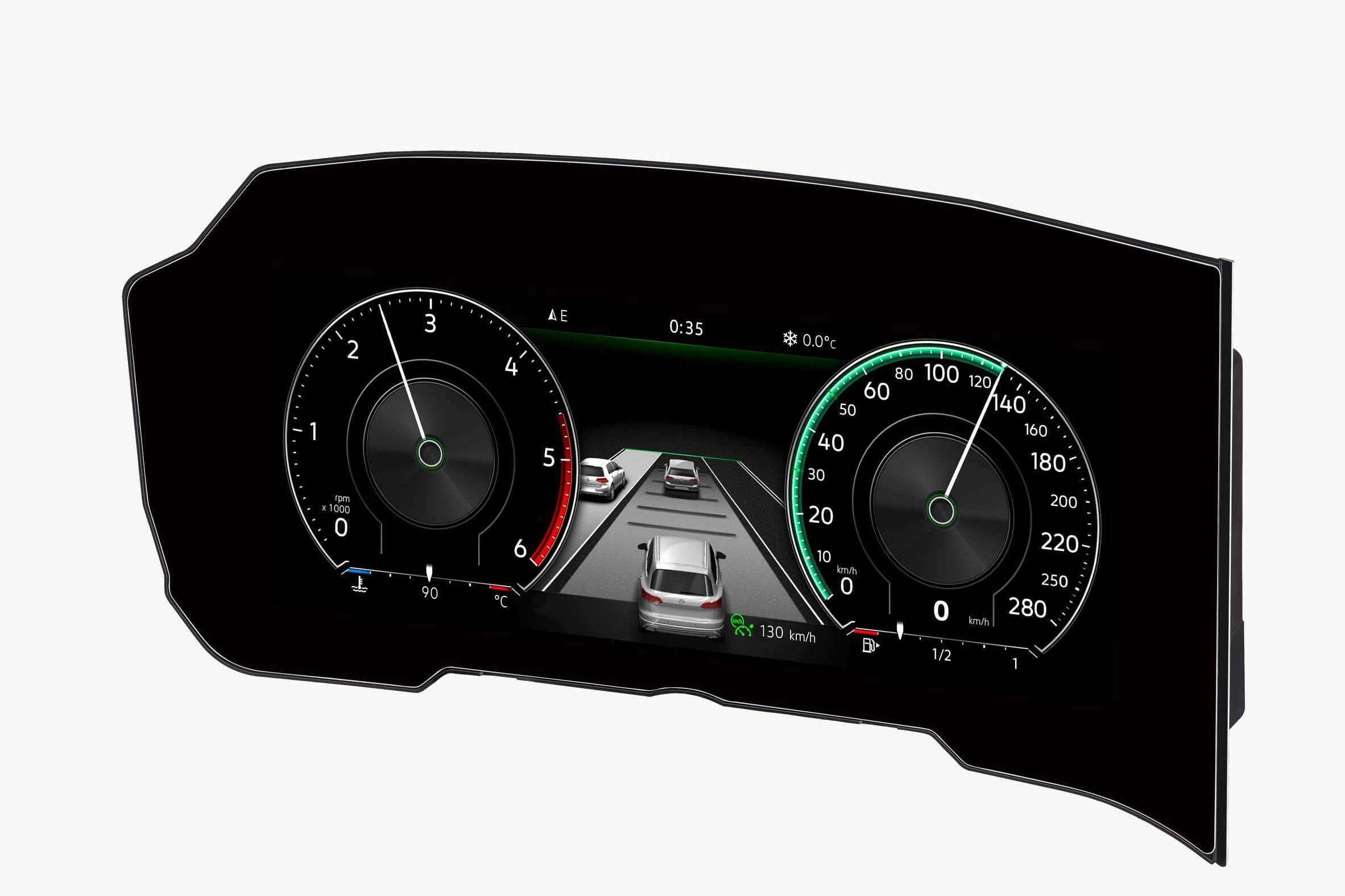 Bosch liefert erstes gebogenes Instrumentendisplay 3 Gebogenes 12,3-Zoll-Instrumentendisplay von Bosch.