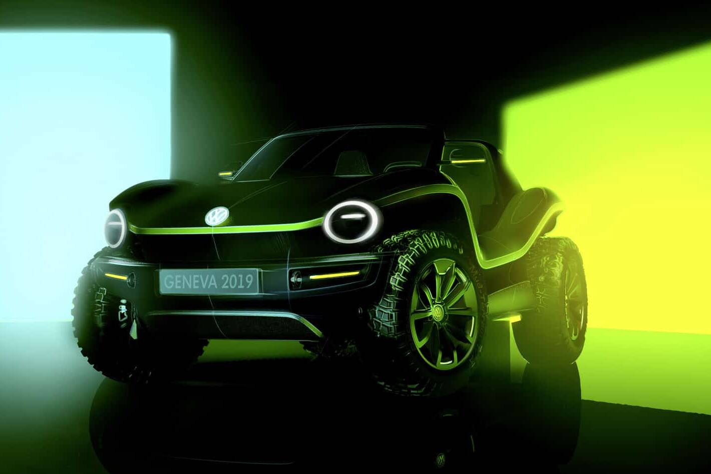 Vollelektrischer VW Buggy fährt in Genf vor 4 VW Buggy Studie 2019