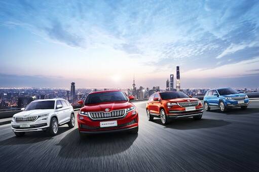 Skoda setzt in Shanghai auf E-Mobilität 15 ŠKODA auf der Auto Shanghai 2019: China ist der einzige Markt weltweit, in dem ŠKODA gleich vier verschiedene SUV anbietet – ŠKODA KODIAQ, KODIAQ GT, KAROQ und KAMIQ (v.l.n.r.).