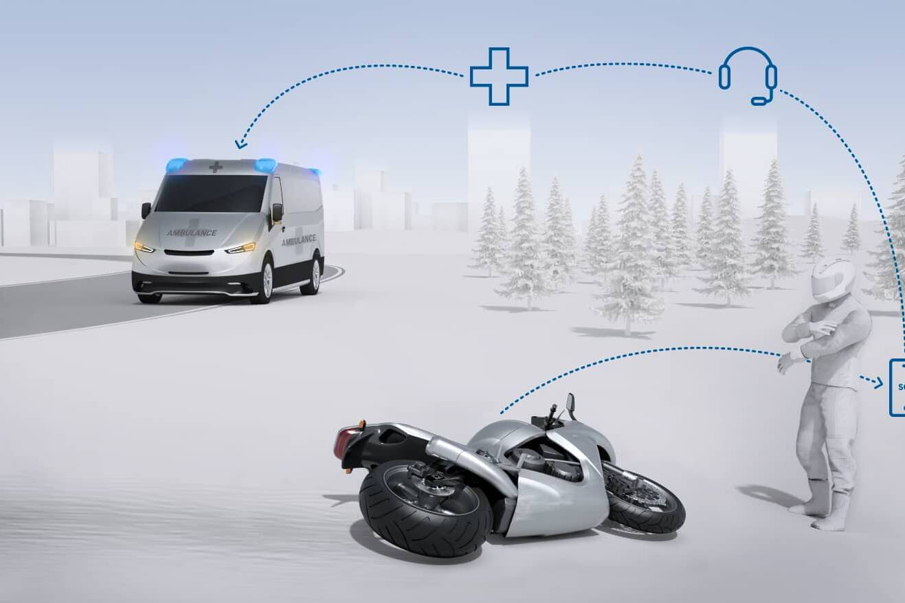 Bosch bringt den automatischen Notruf ins Motorrad 9 Bosch nennt sein Notrufsystem für Motorradfahrer „Help Connect“.